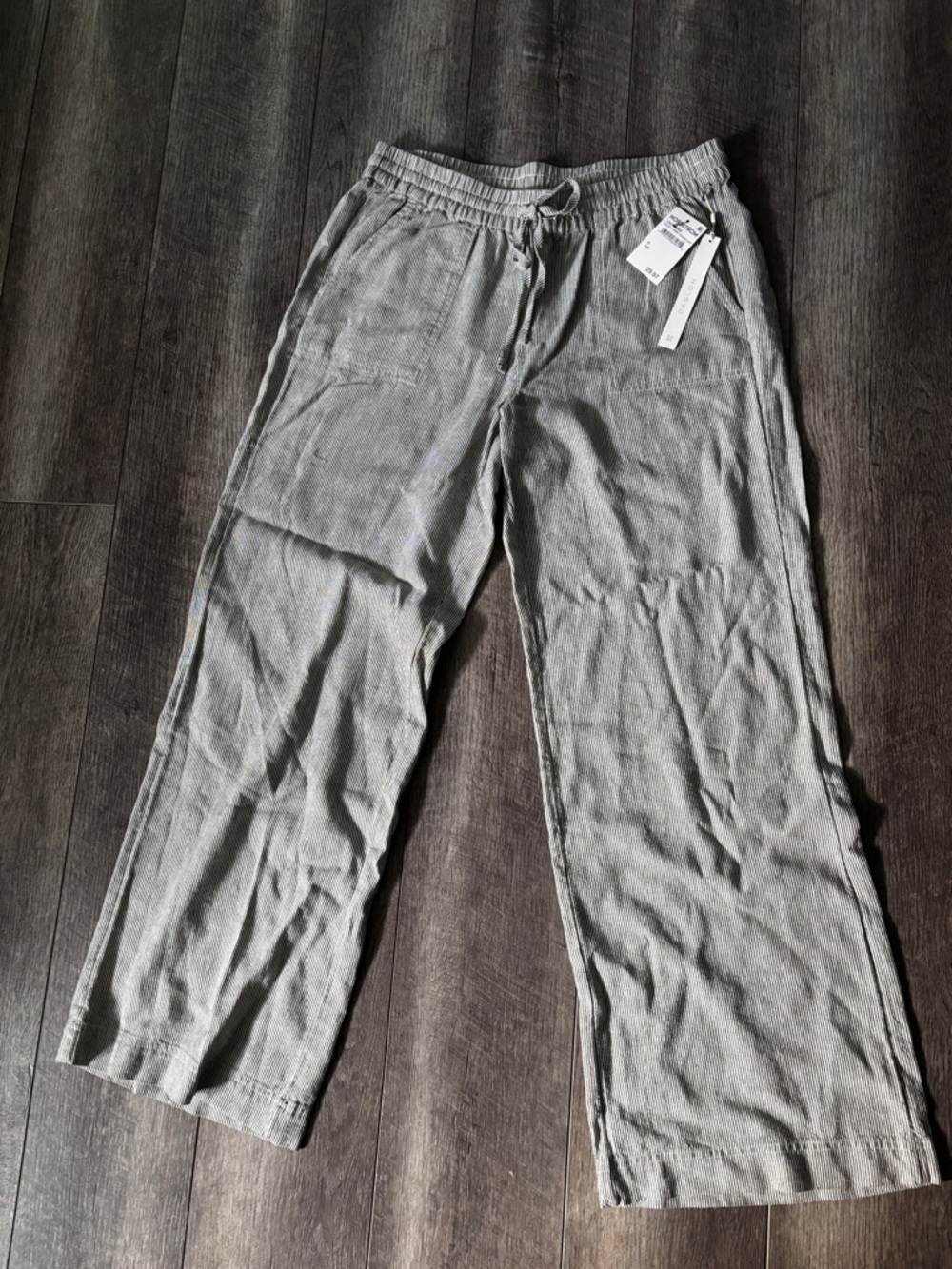 Caslon Black-and-Cream Vertical Stripe Pants